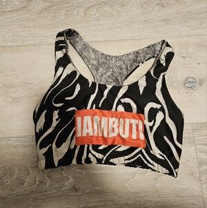 Black and White Zebra Women's Sports Bra By BUTI MVMNT